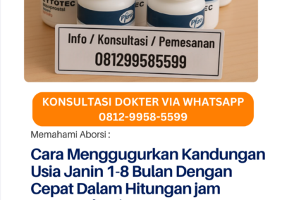 Obat Cytotec Misoprostol: Cara Menggugurkan Kandungan Usia Janin 1-8 Bulan Dengan Cepat Dalam Hitungan jam Secara Alami
